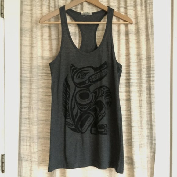 Canadian Werewolf Cotton Blend Racerback Tank Top - Picture 1 of 13